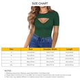 thumbnail image 4 of Camisetas de manga corta recortadas para mujer, camisetas de manga corta ajustadas informales de Color puro a la moda de verano para mujer, 4 of 5