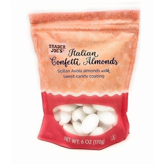 Italian Confetti Almonds, Kosher Sicilian Avola Almonds with Sweet Candy Coating, Trader Joe’s 6oz/170g – Pack of 1