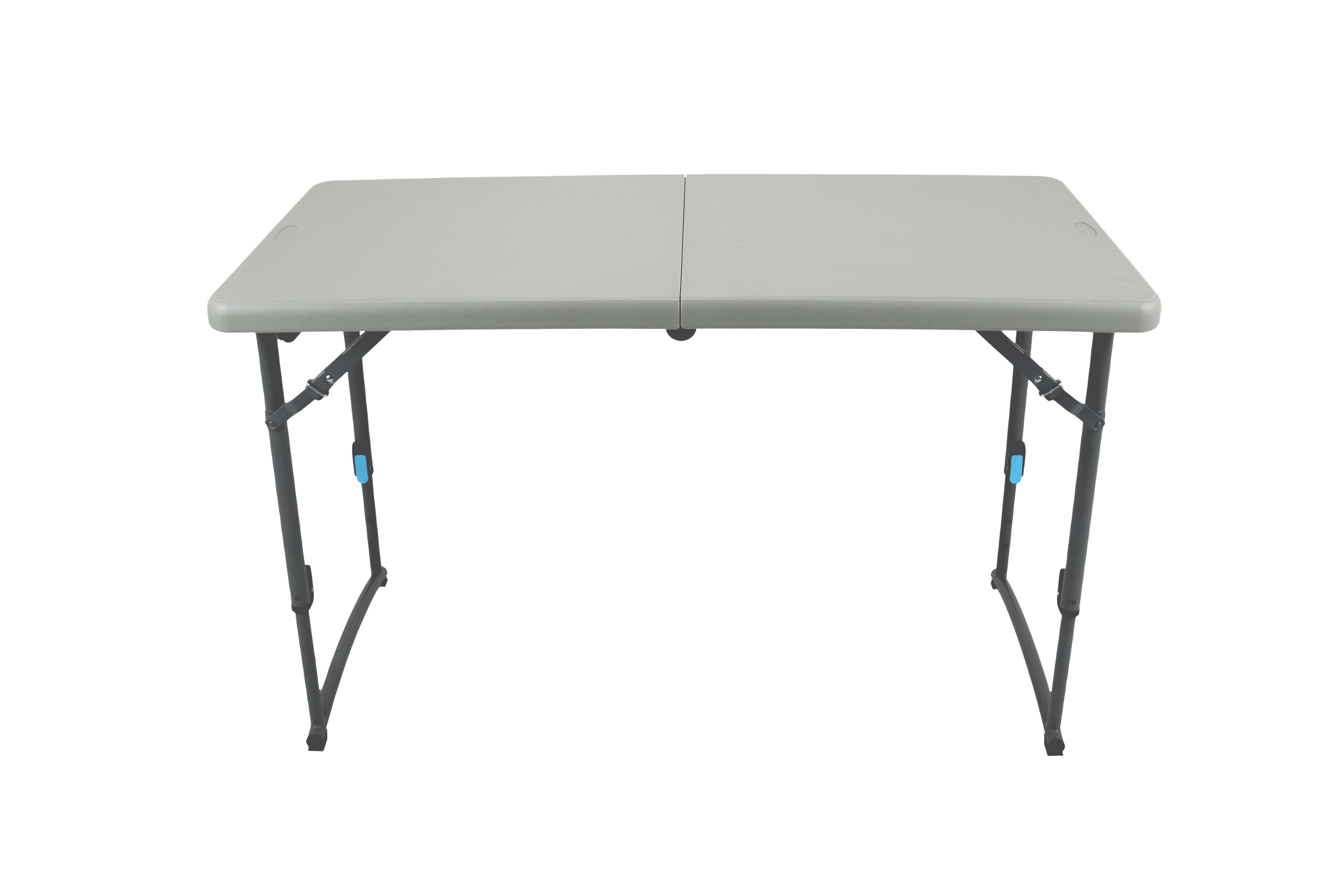 Hampden Furnishings Derek Collection 24"x48" Adjustable-Height Fold-in-Half Table, Indoor/Outdoor, 22"-35", Speckled Grey