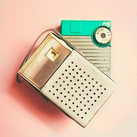 Vintage Transistor Radio on Pink Canvas Art - Vicki Dvorak (24 x 24)