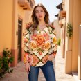 thumbnail image 6 of IMENGL Women Long Sleeve Shirt Loose Fashion Spring Summer d V Neck Casual Basic Long Sleeve Tops for Womens,M-XXXL, 6 of 7