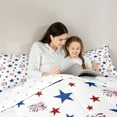 thumbnail image 4 of Feelyou Blue Texas Stars Bedding Comforter Set 7pcs, Cartoon Firework Queen Bedding Sets, Fourth of July Theme Reversible Queen Sheet Sets, Super Cozy Room Decor, 4 of 7
