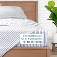 thumbnail image 6 of Bare Home Ultra-Soft Sheet Set - Premium 1800 Collection - Deep Pockets - 4-Pieces - California King, Pinstripe - White/Midnight, 6 of 7
