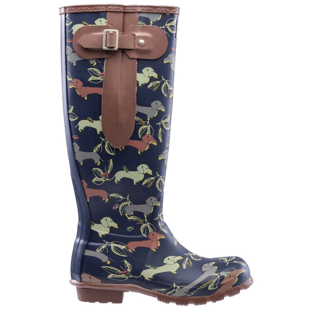 Hawkridge Womens Printed Dog Wellington 