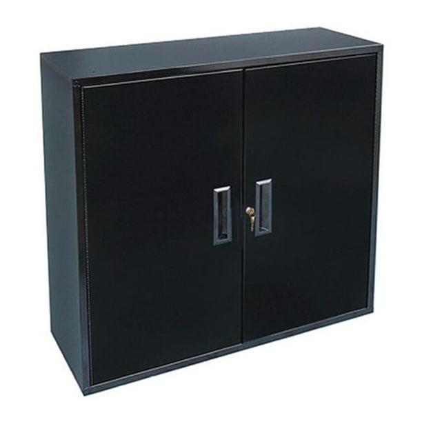 Craftline Two Door Metal Storage Utility Cabinet with Keyed Lock Black ...