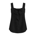 thumbnail image 4 of Kilaqueen Womens Bow Tie Front Tank Tops Summer Dressy Solid Color Square Neck Sleeveless Tunic Blouses Lightweight Loose Fit Casual Going Out Cami Gauze Shirts, 4 of 7