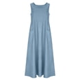 thumbnail image 4 of HBGVBA Women's Casual Maxi Dress,Cami Sleeveless Dresses,Real Denim Fabric Loose Long Maxi Comfortable Dress, 4 of 5
