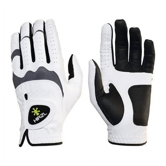 HIRZL Women Golf Gloves - Trust Hybrid, Leather, Grippp Technology, White/Black