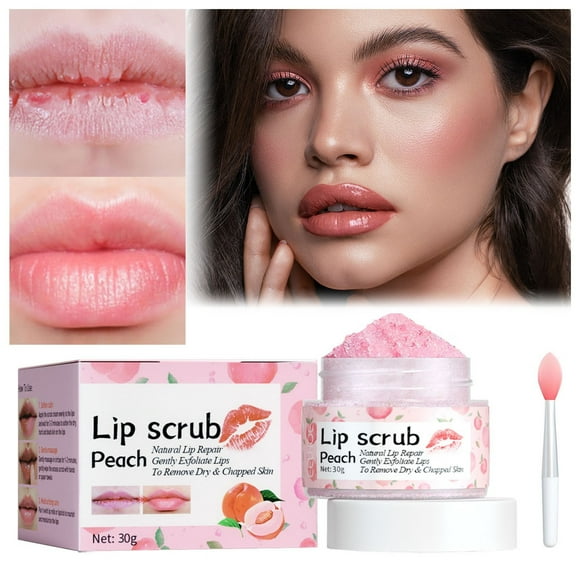 Bagmrteho Peach Lip Scrub Fades Lip Lines Hydrates Exfoliates Revitalizes Lip And Tender Lip Scrub Natural Lip Care Dry And Lips Natural Lipstick Lip Chap Containers Roller Lip Gloss Toddler Lip Gloss