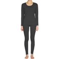 thumbnail image 1 of LAVRA Womens Microfiber Long Johns Thermal Underwear Two Piece Set -Small-Black, 1 of 2