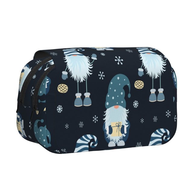 Easygdp Gnome and Snowflakes para Estuche de Lápices con Tapa Flip, Suministros de Oficina y Universidad para Adolescentes y Adultos