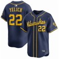 thumbnail image 1 of Camiseta clásica de béisbol azul marino de Christian Yelich de los Milwaukee Brewers, con número de estrella bordado.-S, 1 of 2