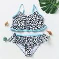 thumbnail image 2 of Shadoumai Girls Swimsuit 2 Piece Bathing Suit Criss Cross Ruched Tankini Sets High Waisted Girls' Swimwear for 7-16 Years, 2 of 7