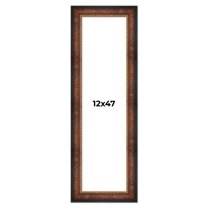 12x47 Frame Brown Walnut Gold Ornate Trim Solid Wood Plein Air Picture Frame | 3 Inch Moulding