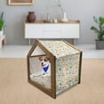 thumbnail image 3 of Animals Pet House, Cheerful Farm Animals in Many Colors with Spring Summer Flowers and Hearts, Outdoor & Indoor Portable Dog Kennel with Pillow and Cover, 5 Sizes, Multicolor, by Ambesonne, 3 of 5