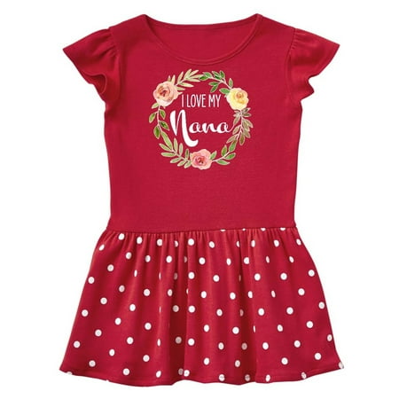

Inktastic I Love my Nana- flower circle Gift Toddler Girl Dress