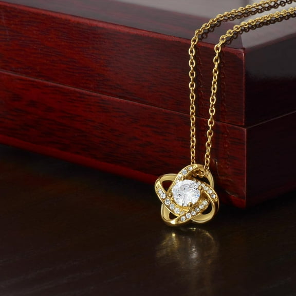 Love Knot Necklace 14k Gold Over Stainless Steel
