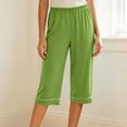 thumbnail image 2 of Bovxnpu Women's Pajama Pants Sleep Lounge Bottoms Cotton Capris Straight Leg Loose Casual Home Wear Pants Sleepwear, 2 of 9