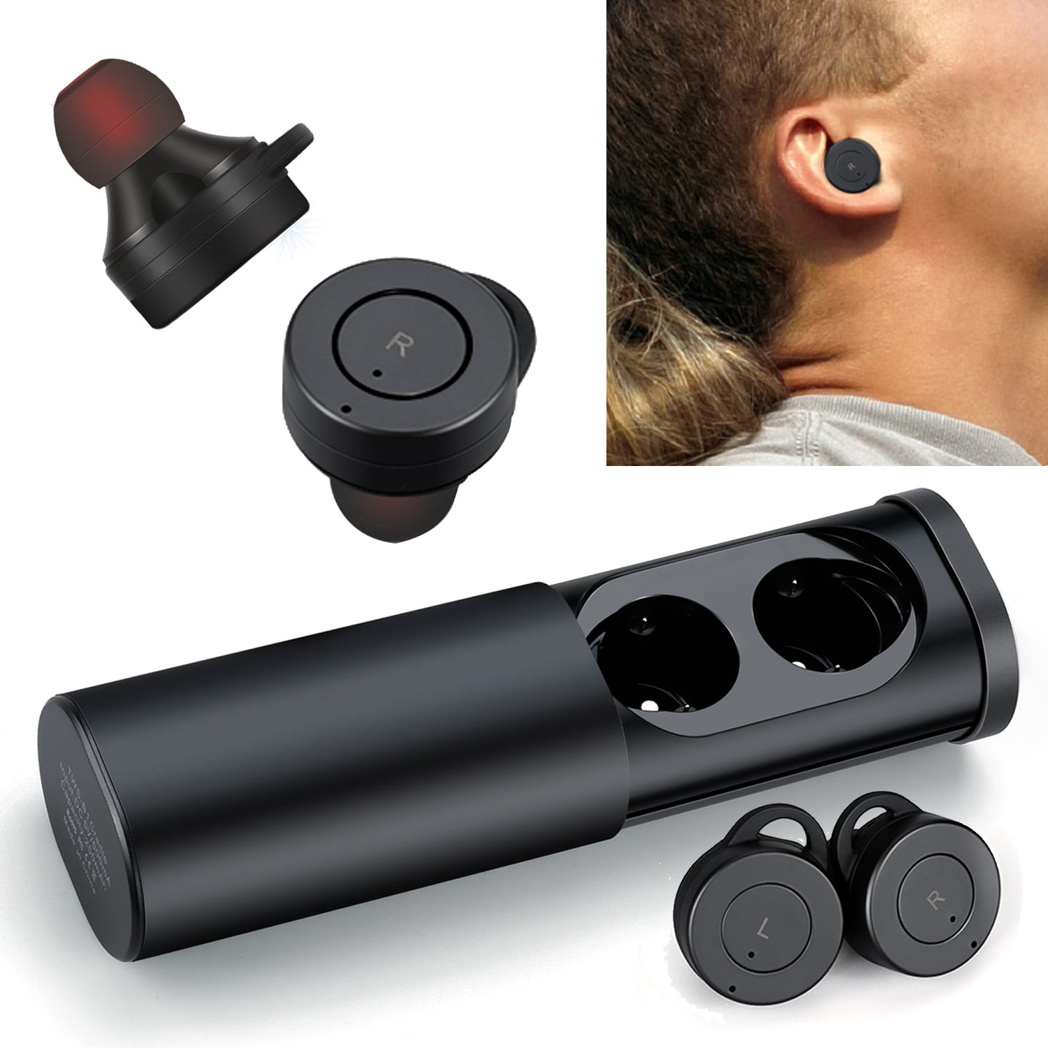 Magnetic Wireless Earbuds Mini Invisible Headphones ...