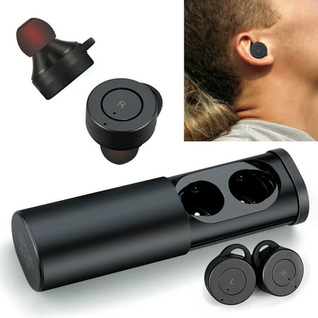 Magnetic Wireless Earbuds Mini Invisible Headphones Bluetooth 4.1 Stereo Handsfree Sports Headsets In-Ear Earpiece with Charging Socket Earphones for iPhonE X 8 7 Samsung LG Android Smart