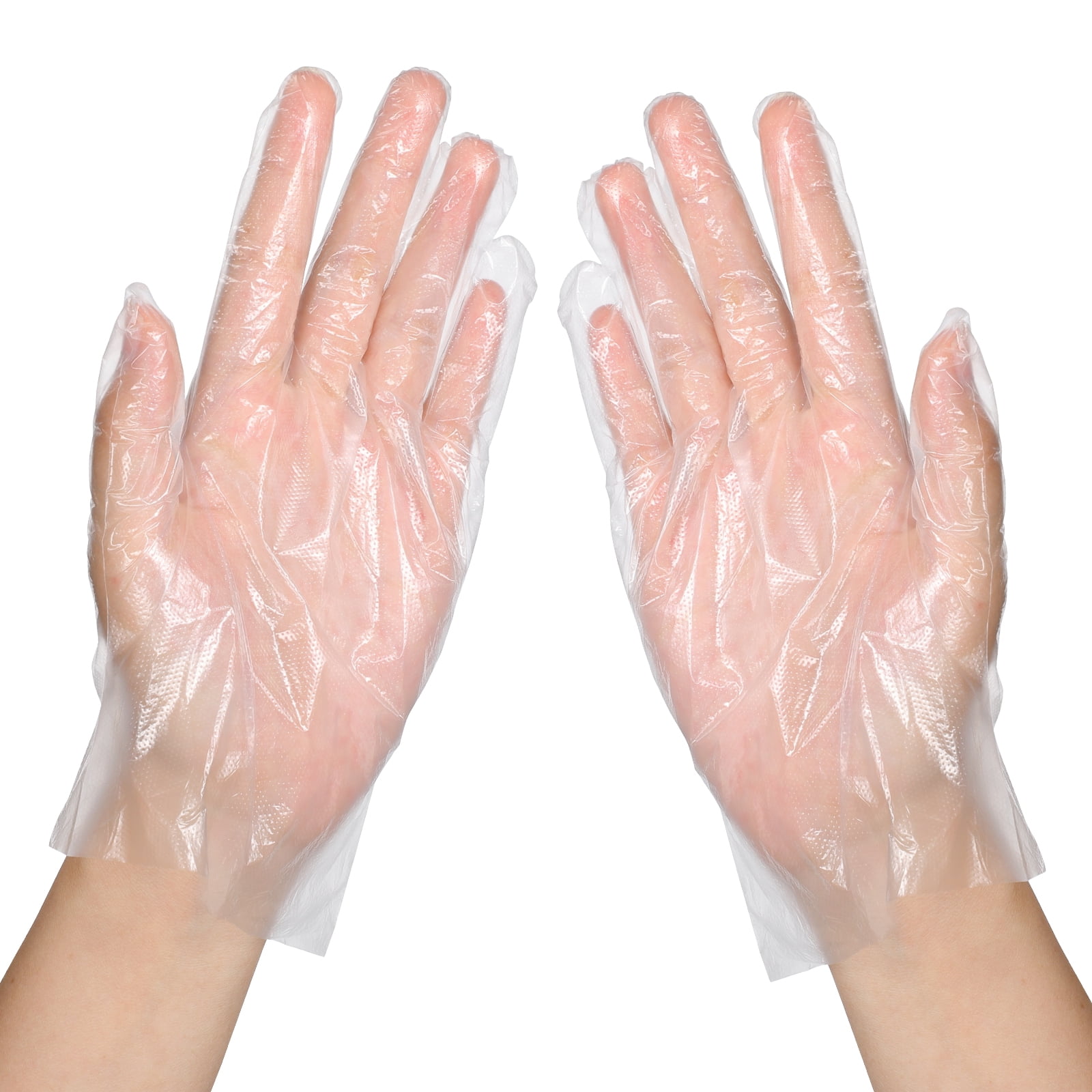 BESTONZON 100pcs PE Disposable Gloves Food Prep Gloves Food Safe Transparent Gloves Fit for 4-12 Children