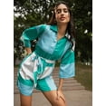 thumbnail image 2 of Zaccai Women's Mint Satin Colourblocked Jumpsuit, 2 of 5