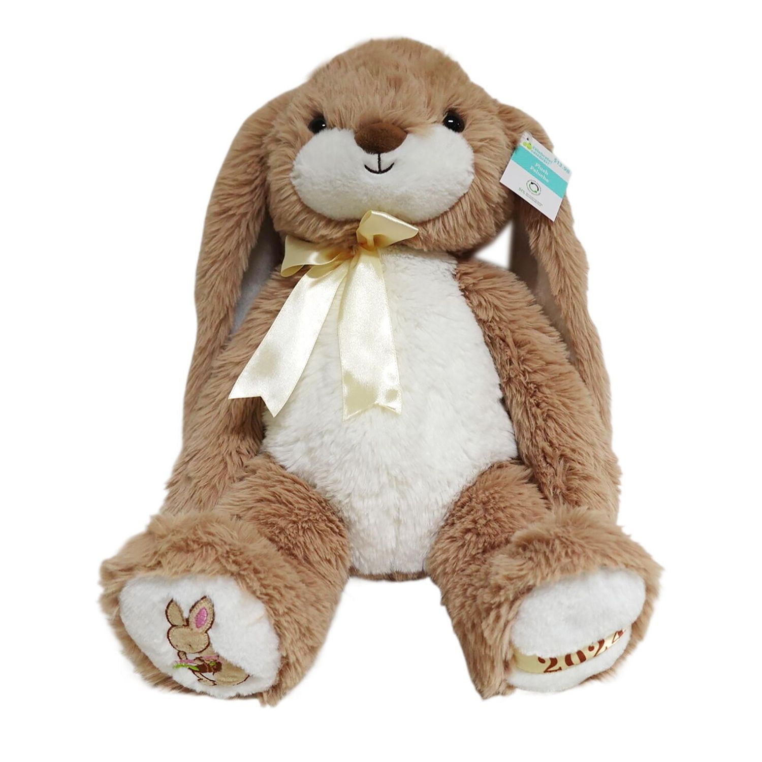 WAY TO CELEBRATE le grand lapin en peluche marron avec nœud, 20 pouces