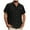 Black, variant on Mens Linen Button Down Shirts Short Sleeve Summer Beach Shirt Casual Hawaiian Dress Shirts for Men with Two Pockets
