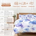 thumbnail image 6 of Abstract Blue 4 Piece Duvet Cover Set Queen Size Purple Flowers Watercolor Ombre Pansy Soft Bedding Set Comforter Cover, 1 Duvet Cover 1 Flat Sheets and 2 Pillowcases, 6 of 9