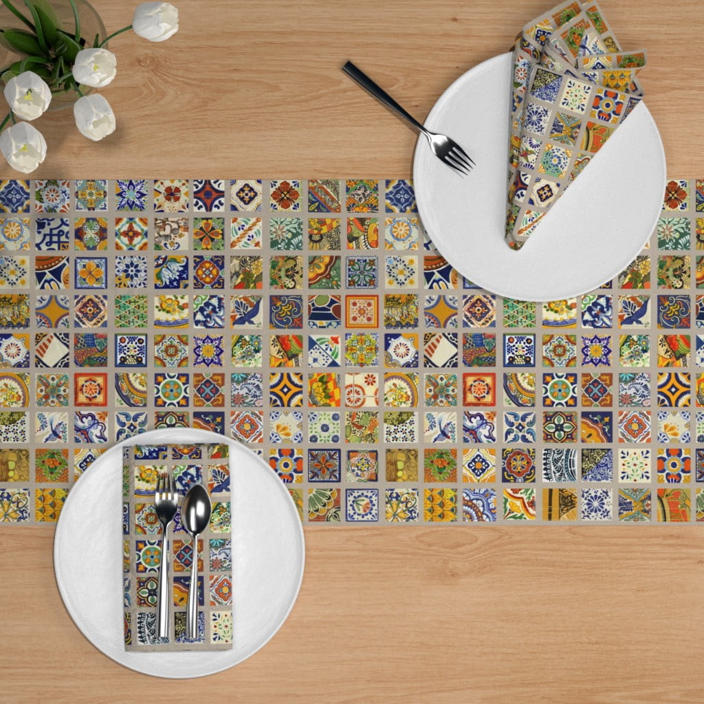 Indoor Or Outdoor Parties 14 X 72 Inch & Everyday Use Talavera Azulejos Portugal Turkish Ornament for Family Dinners Or Gatherings Home Linen Table Runner Indoor Or Outdoor Parties 14 X 72 Inch & Everyday Use Talavera Azulejos Portugal Turkish Ornament for Family Dinners Or Gatherings Home Linen Table Runner