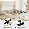thumbnail image 4 of Full Upholstered Led Bed Frame With 4 Storage Drawers, Bed Frame With Rgb Led Lights, Velvet Platform Bed Frame With Wingback Headboard, No Box Spring Needed, Noise Free, Easy Assembly, 4 of 7