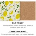thumbnail image 6 of GZHJMY Square Drink Coasters, 4 Pcs Summer Lemon Fruit with Flowers Leaves Absorbent Ceramic Coffee Coasters for Drinks with Cork Base Housewarming Gift for Home Decor, 6 of 6