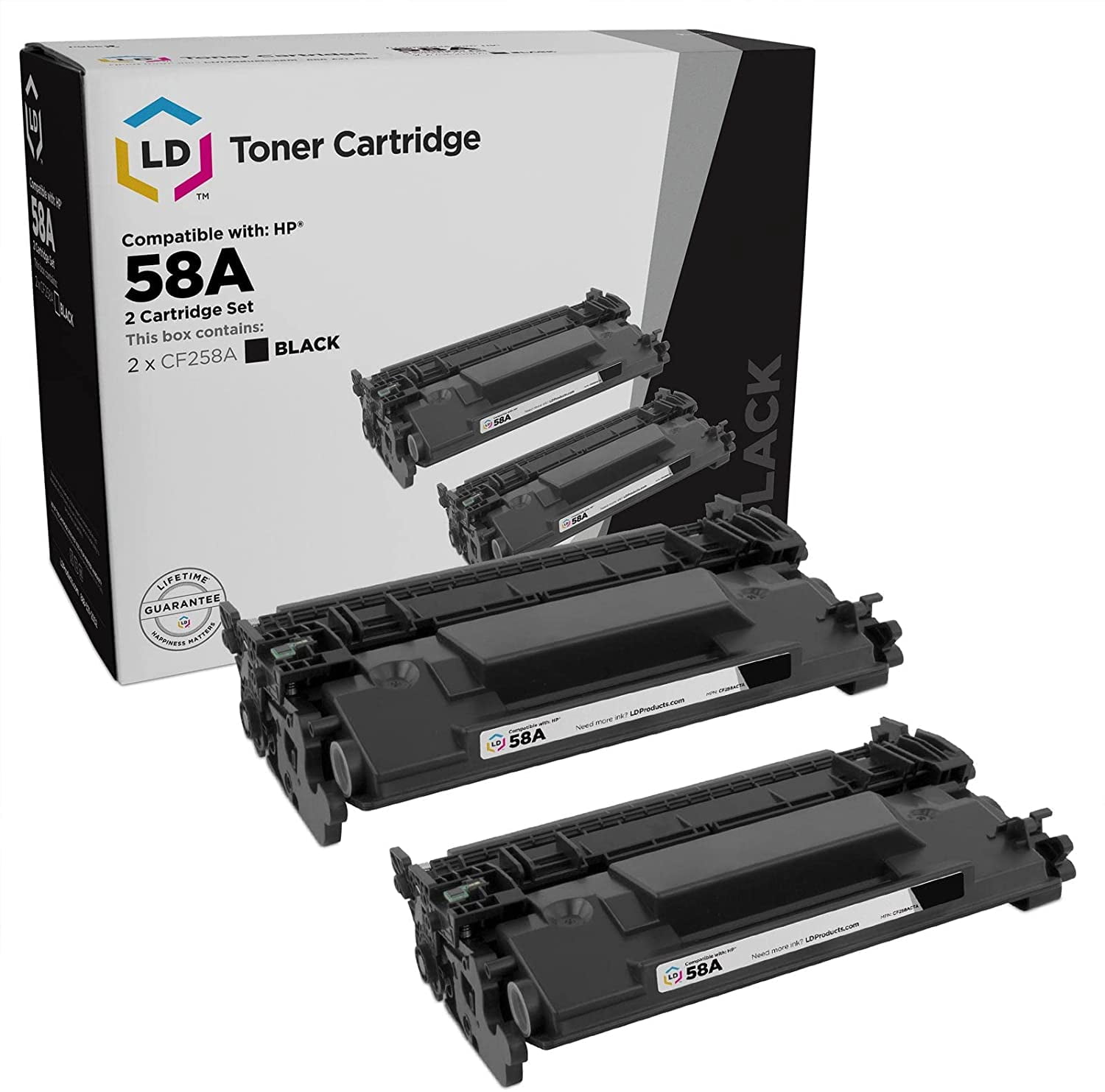 LD Products Compatible HP 58A / CF258A 2Pack Black Toner Cartridge