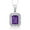 Amethyst, February, variant on 3.86 Ct Emerald Cut Green Malachite 925 Sterling Silver Pendant with Chain