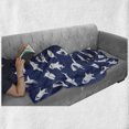 thumbnail image 6 of Shark Soft Flannel Fleece Throw Blanket, Fish Pattern Various Gestures Have a Bite Danger Humor Nautical Design, Cozy Plush for Indoor and Outdoor Use, 70" x 90", Violet Blue White, by Ambesonne, 6 of 6