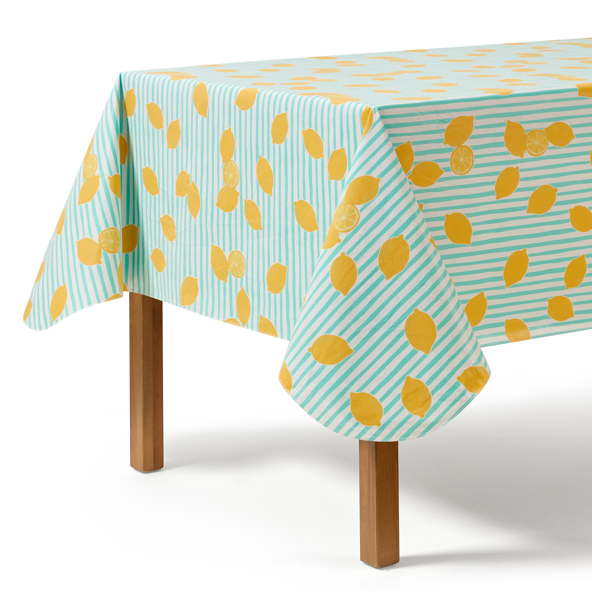 Mainstays Summer Fun PEVA Tablecloth, Indoor & Outdoor for Table 60" x 102" - Lemons