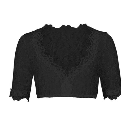 Kcodviy 2 Pcs Blouse for Oktoberfest Blouse Sparkly Lingerie Black Women s Dirndl Blouse for Women Lingerie Set Lace Dirndl Elegant