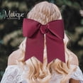 thumbnail image 3 of Motique Accessories Burgundy Jumbo Hair Bow Pony with Tails, 3 of 5