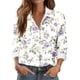 thumbnail image 1 of TaTaai Women Casual Button Down Long Sleeve Shirt Collared Printed Blouse Ladies Weekend Vacation Outdoor Wear Soft Breathable No Fading Machine Washable Comfortable Top Gift, 1 of 6