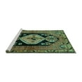 thumbnail image 2 of Ahgly Company Machine Washable Indoor Rectangle Persian Turquoise Blue Traditional Area Rugs, 2' x 4', 2 of 4