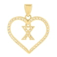 thumbnail image 3 of Auriga 925 Sterling Silver Yellow-tone Cubic Zirconia Initial Letter X Heart Charm Pendant for Women, 3 of 4