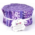 thumbnail image 4 of Soimoi 40Pcs Floral Artistic Print Cotton Precut Fabrics For Quilting Craft Strips 2.5x42inches Jelly Roll - Violet, 4 of 9