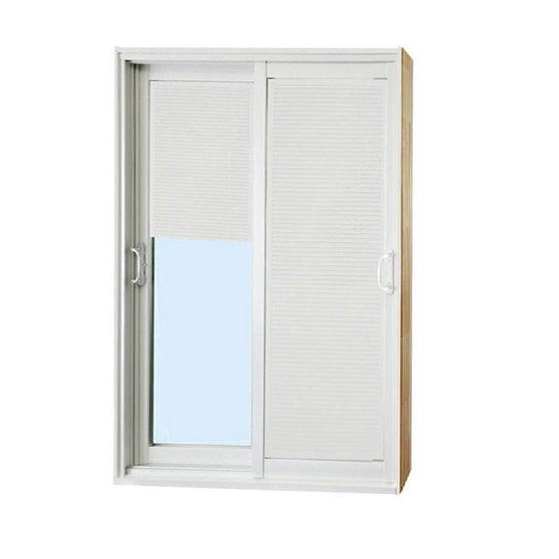 60 In X 80 Double Sliding Patio Door With Internal Mini Blinds Com Double Sliding Patio Door, 60 Sliding Door Opening
