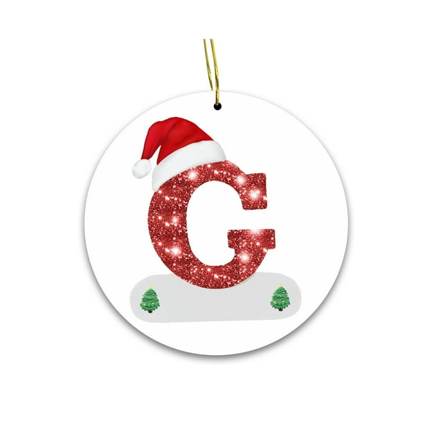 LSLJS Christmas Decorations 26 Letters Christmas Ornaments Acrylic Car Ornaments Christmas Tree Decor Personalized DIY Christmas Ornaments Xmas Decorations