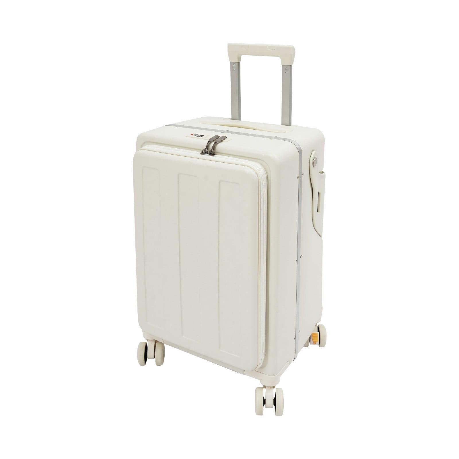 14in Carry on Luggage Hard Shell Suitcases with Laptop Compartment, Rolling Luggage with Access to Central Compartment Hardshell (White)