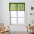 thumbnail image 1 of Innerwin Kitchen Curtains Decor Half Window Curtain Rod Pocket Simple Short Valance Semi-sheer Modern Solid Color Luxury Treatment Green W:54''x H:24'', 1 of 5