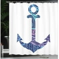 thumbnail image 4 of Ambesonne Ocean Shower Curtain, Anchor Image Sea Marine, 69"Wx70"L, Purple and Blue, 4 of 5