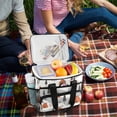 thumbnail image 5 of FORMRS Insulated Cooler Bag 24 Cans Capacity Soft Leakproof Lunch Box with Side Pockets, Orange Cartoon Houses, 5 of 7