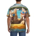 thumbnail image 3 of Gukieu Sunglasses Beach Kittens Print Men's Short-sleeved Shirts, Button-down Pocket Shirts, T-shirts, Beach Vacation Travel Summer Clothing-4X-Large, 3 of 5
