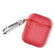 thumbnail image 3 of Seitruly Estuche para auriculares Fibra de carbono Auriculares Bluetooth Funda protectora de silicona Reemplazo para 1 2 Cables de audio/vídeo Rojo, 3 of 8